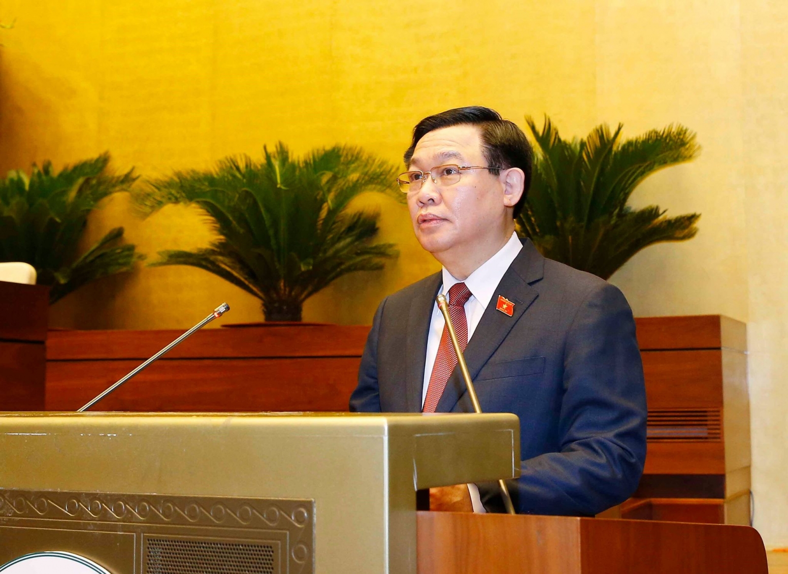 Chủ tịch Quốc hội Vương Đình Huệ phát biểu tại Kỳ họp